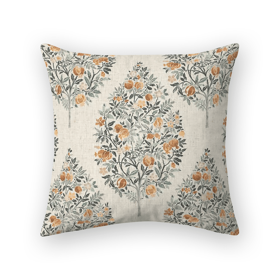 Damask Printed Fabric Throw Pillow