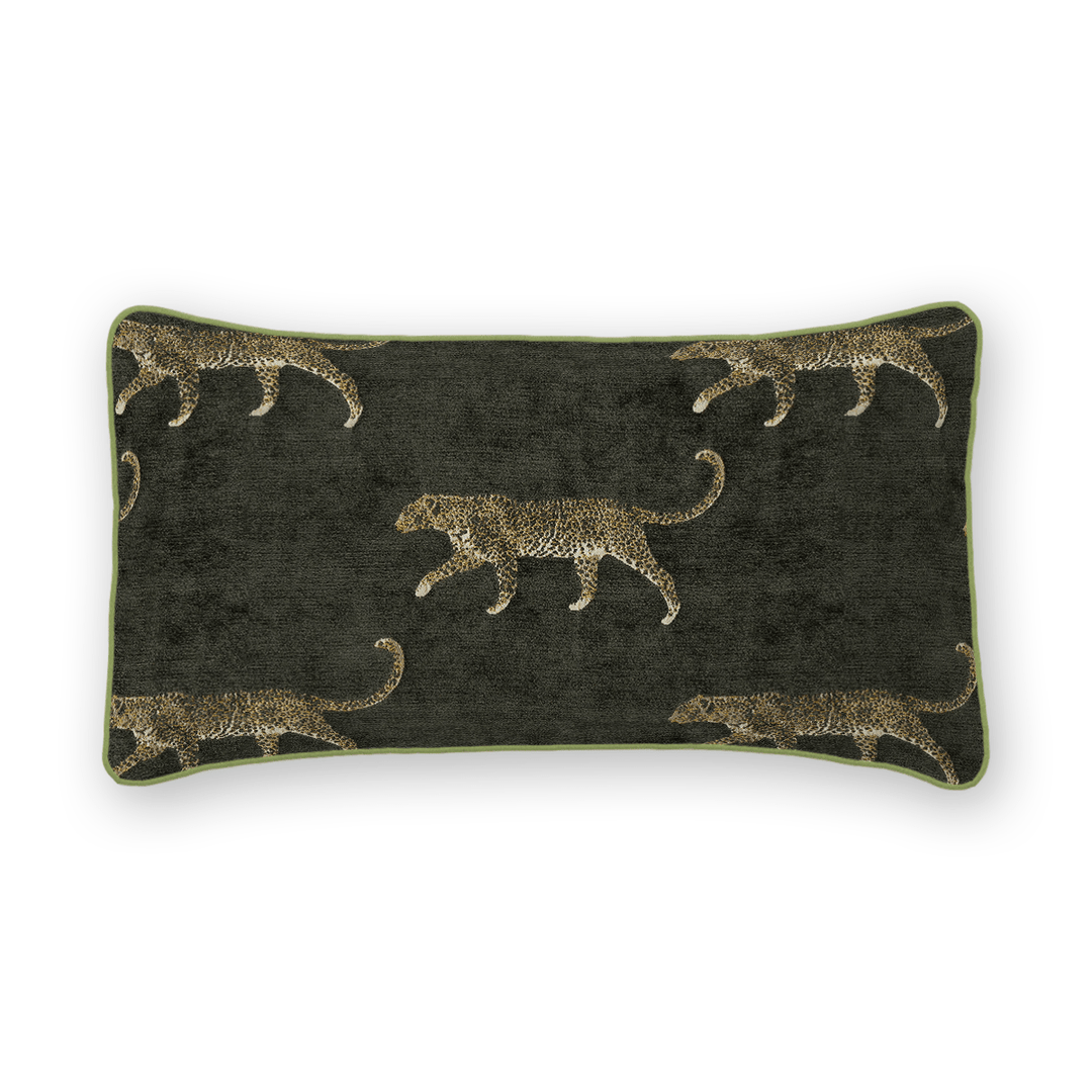 Pewter Animal Motif Chenille Lumbar Pillow