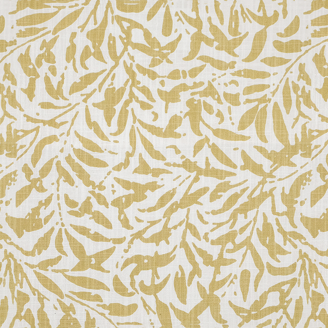 Gold Botanical Printed Fabric Throw Pillow