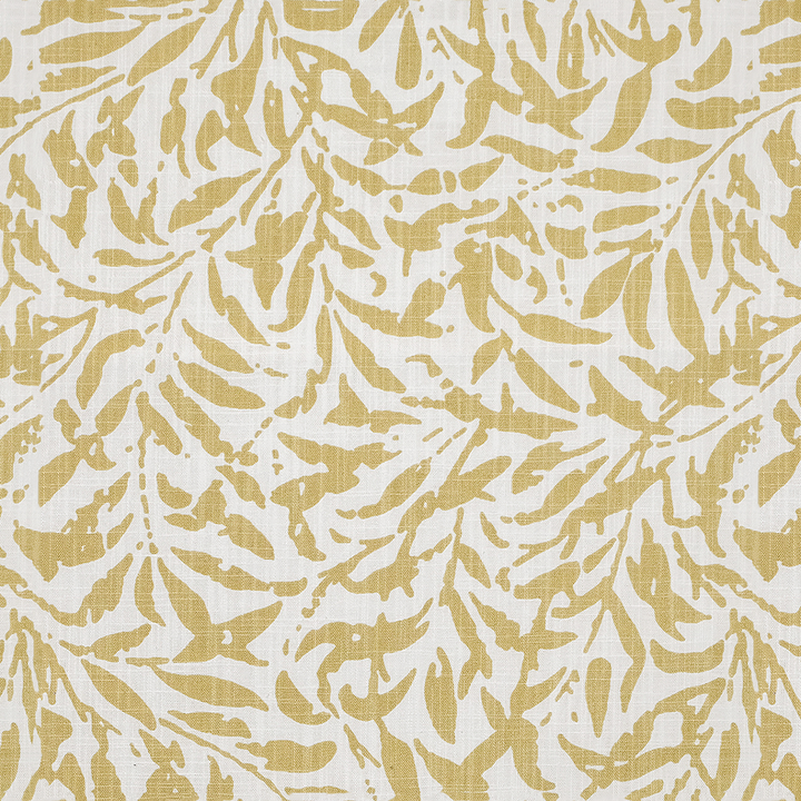 Gold Botanical Printed Fabric Throw Pillow