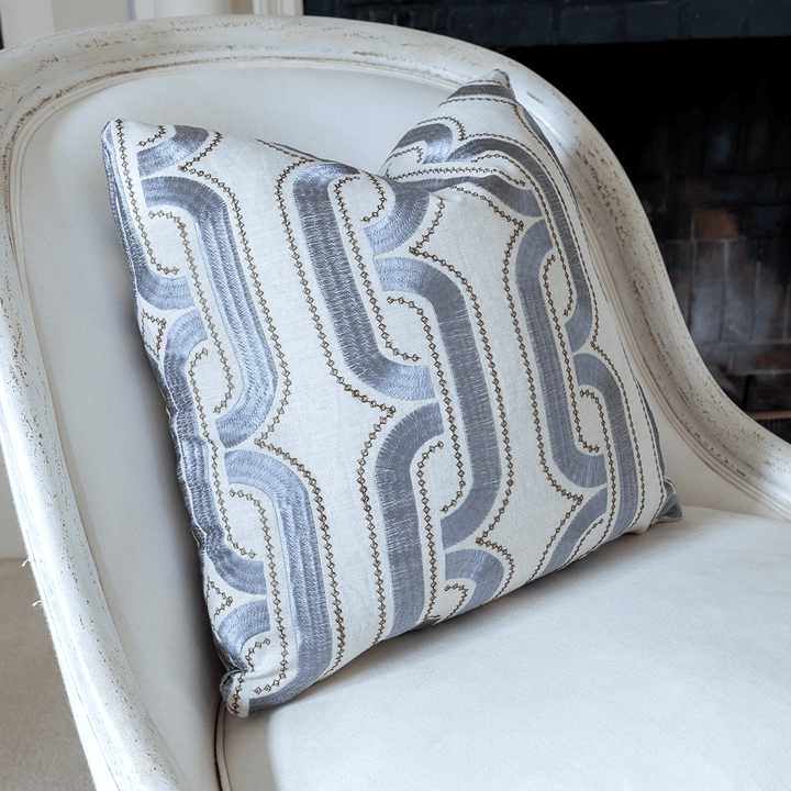 Abstract Embroidered Throw Pillow