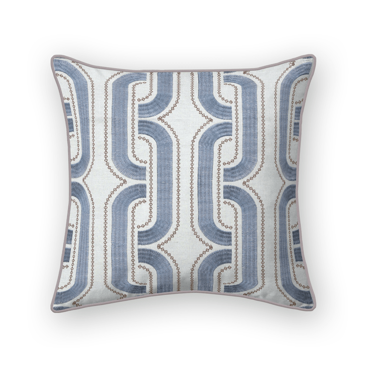 Abstract Embroidered Throw Pillow