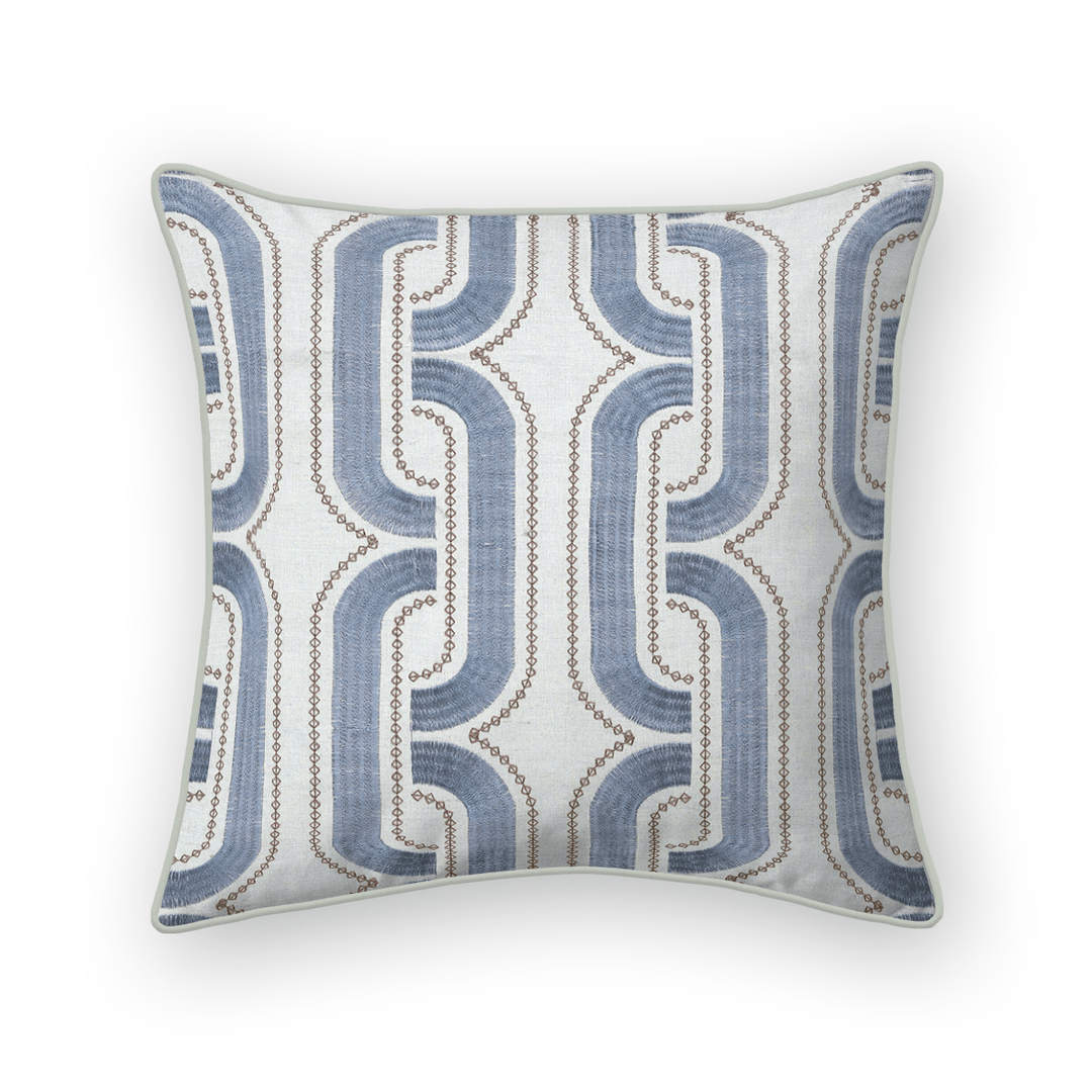 Abstract Embroidered Throw Pillow