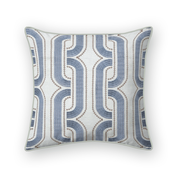 Abstract Embroidered Throw Pillow