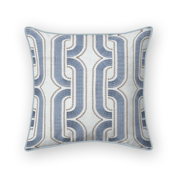Abstract Embroidered Throw Pillow