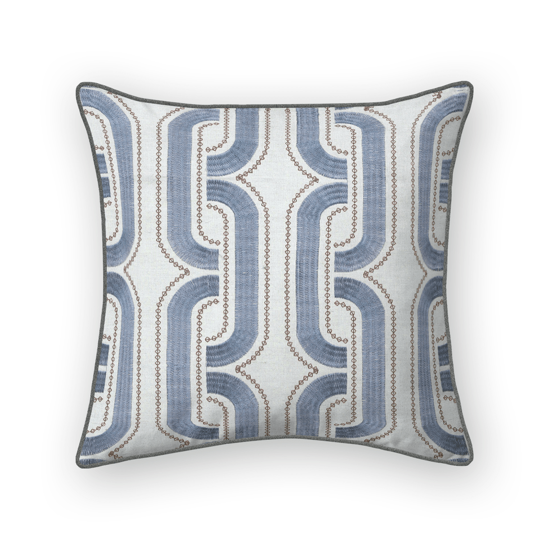 Abstract Embroidered Throw Pillow