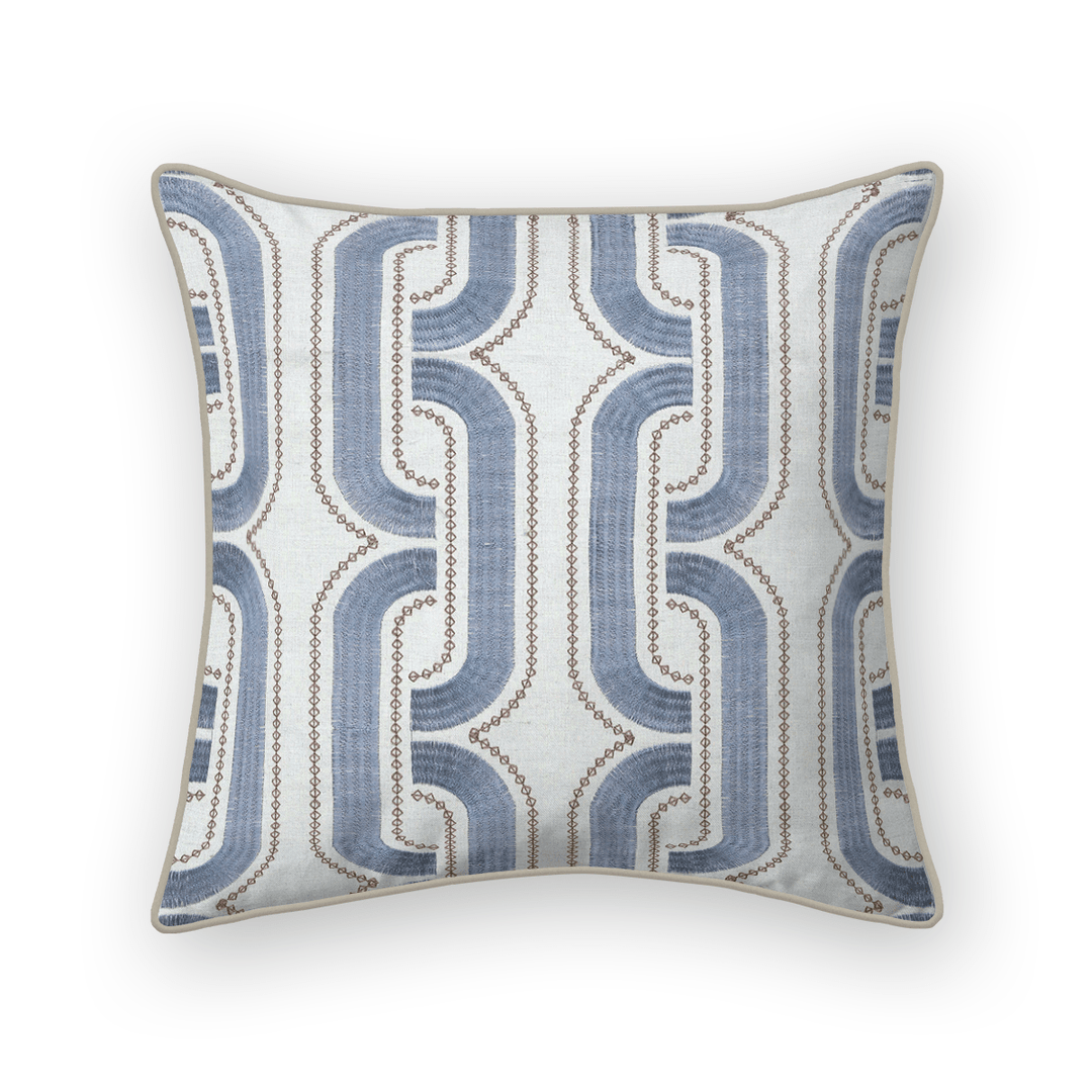 Abstract Embroidered Throw Pillow