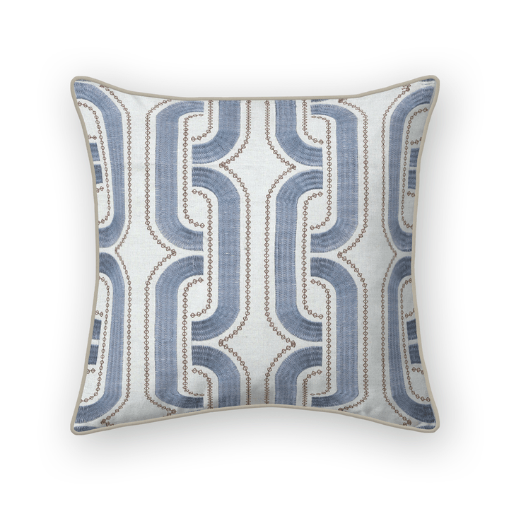 Abstract Embroidered Throw Pillow