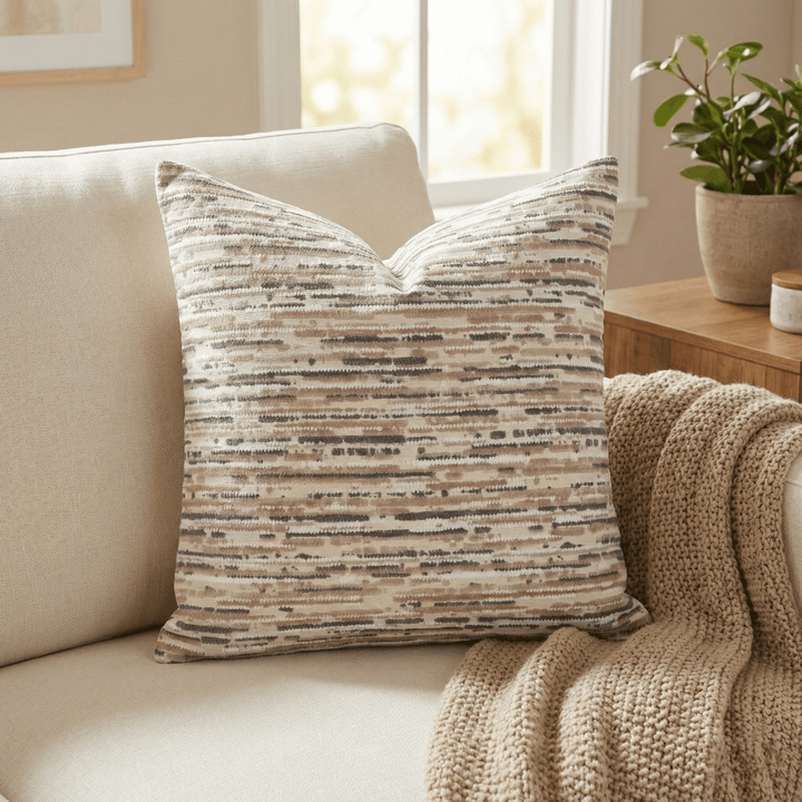 Abstract Throw Pillow - Retro Taupe