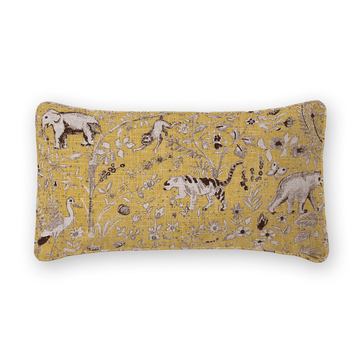 Animal Motif Printed Fabric Lumbar Pillow