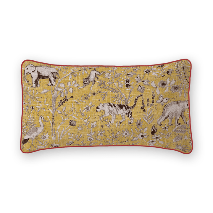 Animal Motif Printed Fabric Lumbar Pillow