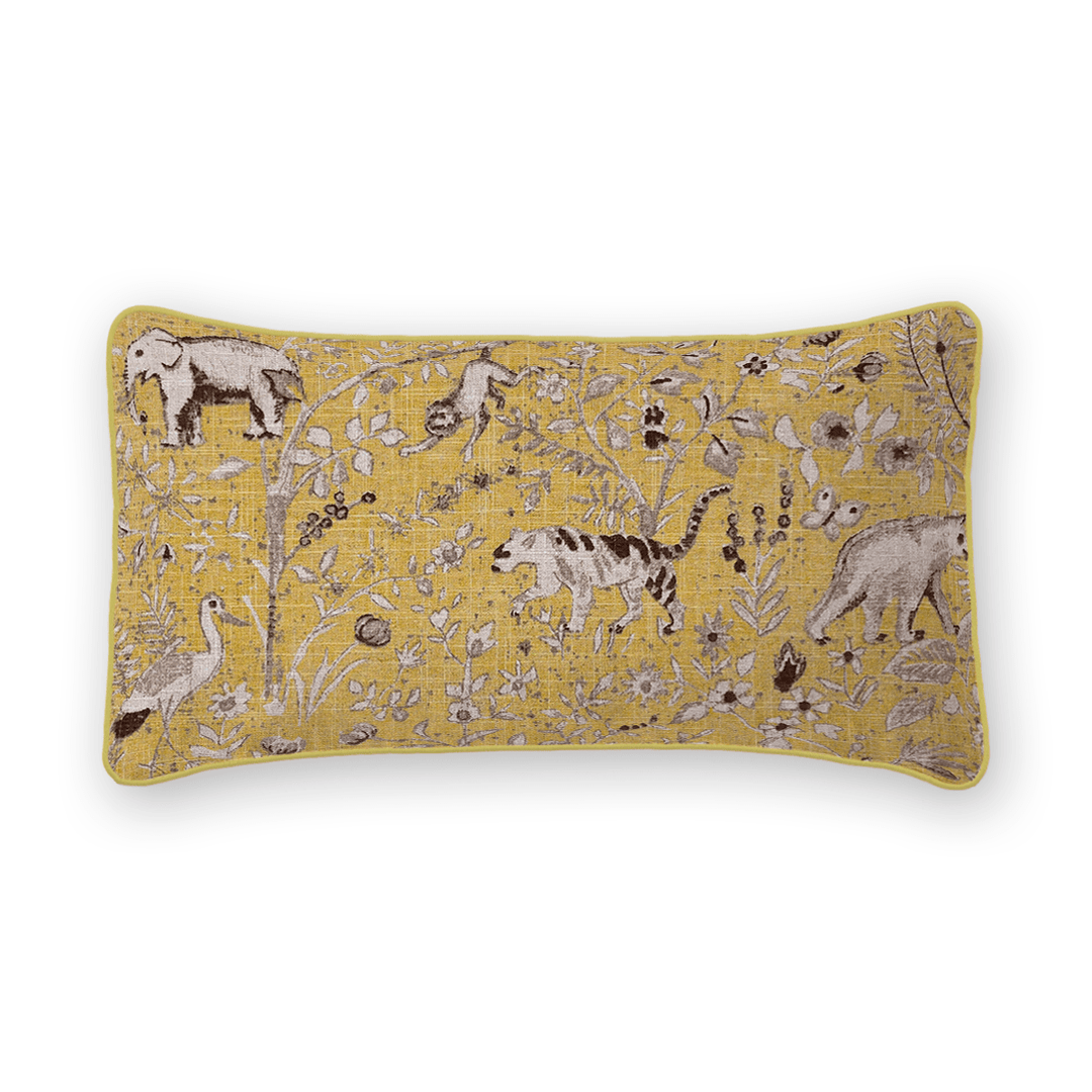 Animal Motif Printed Fabric Lumbar Pillow