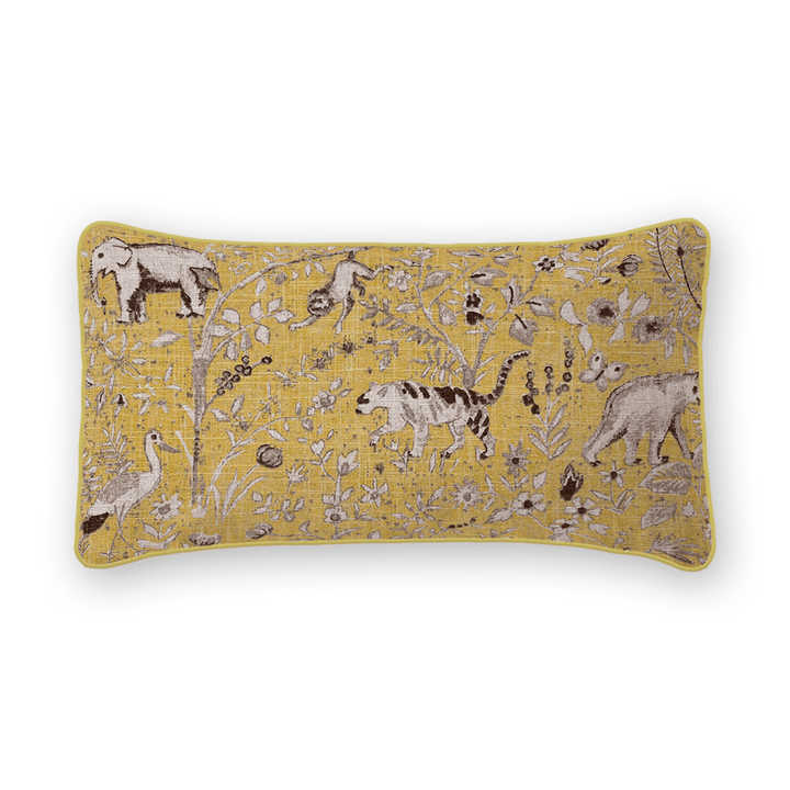 Animal Motif Printed Fabric Lumbar Pillow