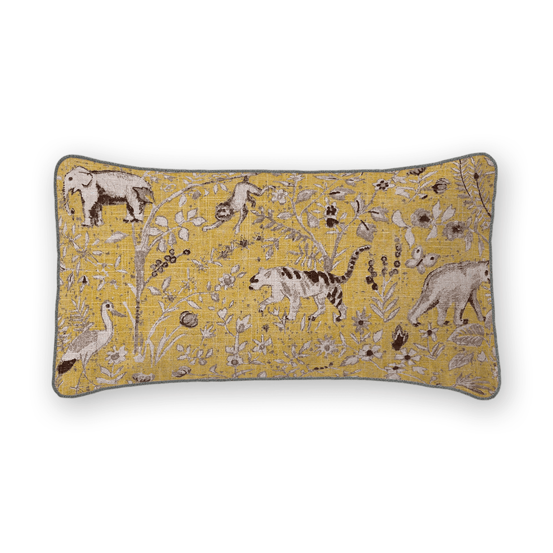 Animal Motif Printed Fabric Lumbar Pillow