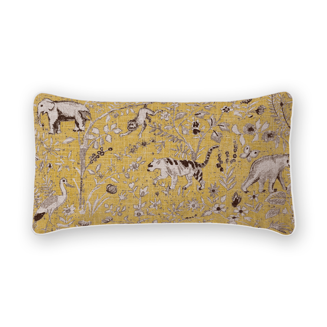 Animal Motif Printed Fabric Lumbar Pillow