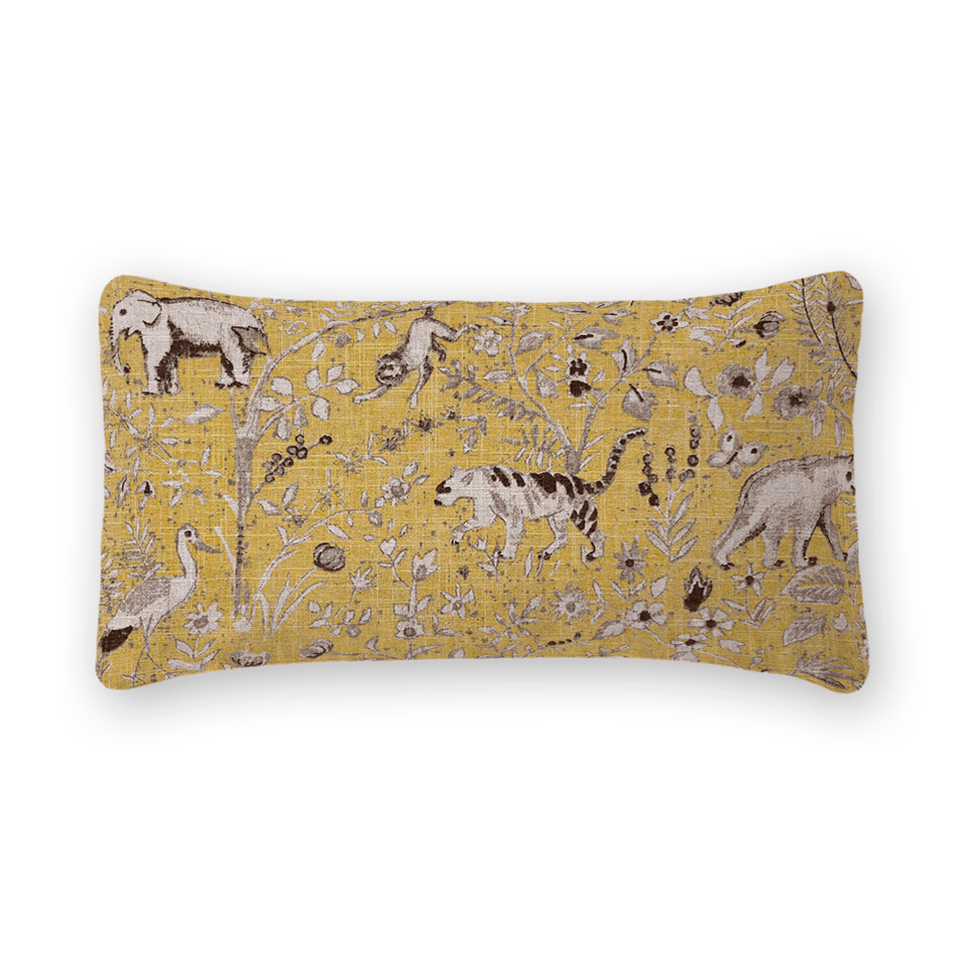 Animal Motif Printed Fabric Lumbar Pillow
