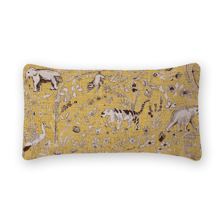 Animal Motif Printed Fabric Lumbar Pillow