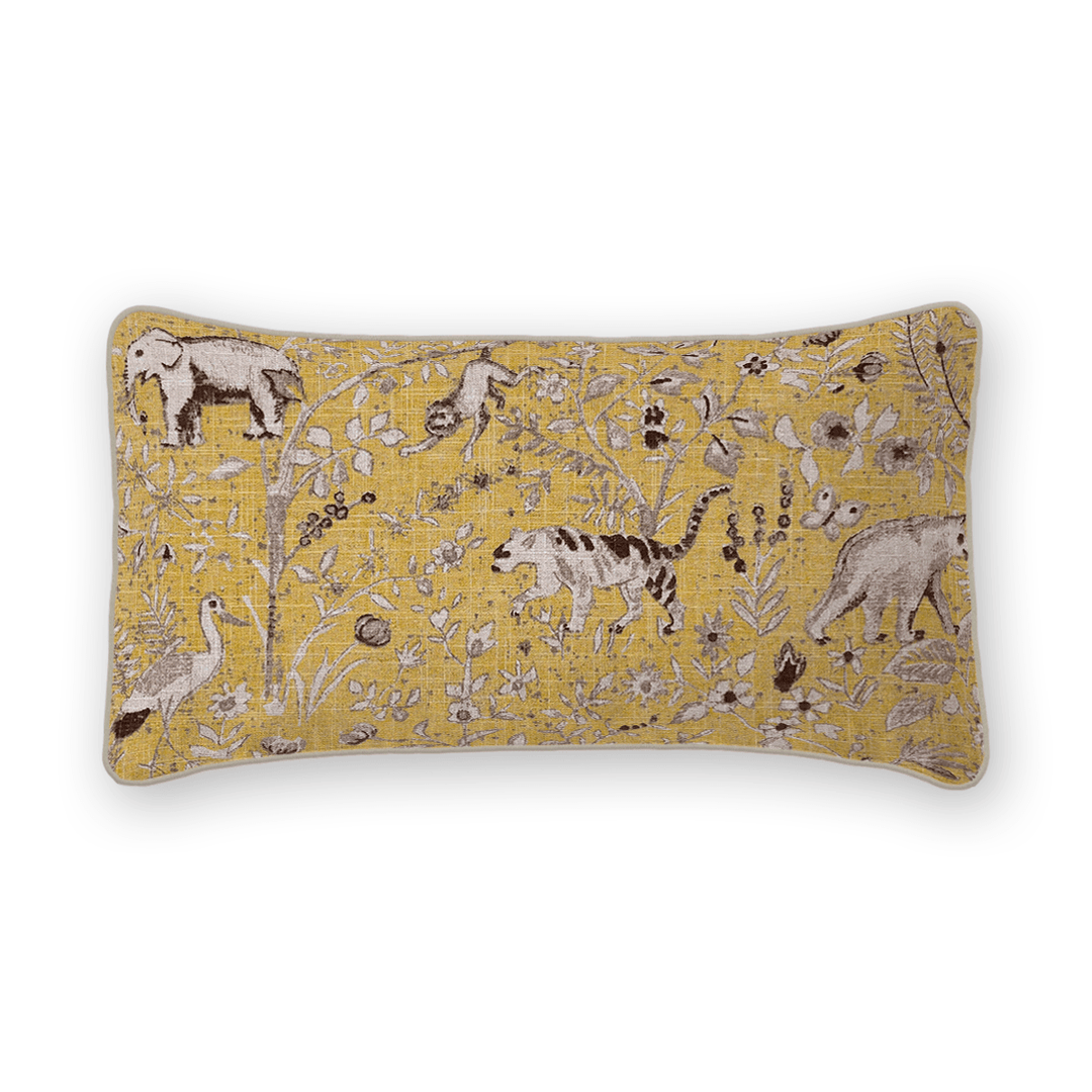 Animal Motif Printed Fabric Lumbar Pillow