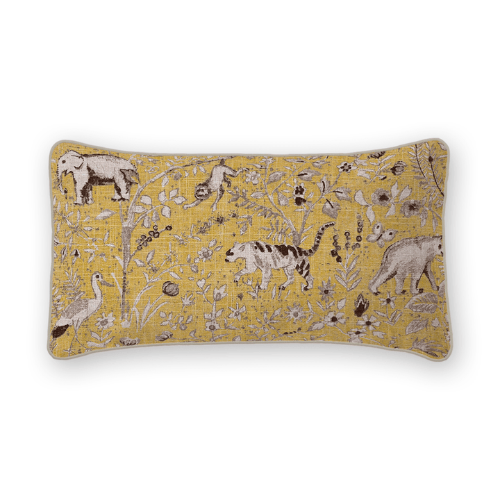Animal Motif Printed Fabric Lumbar Pillow