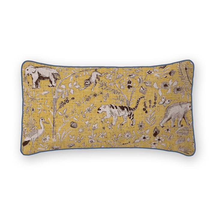 Animal Motif Printed Fabric Lumbar Pillow