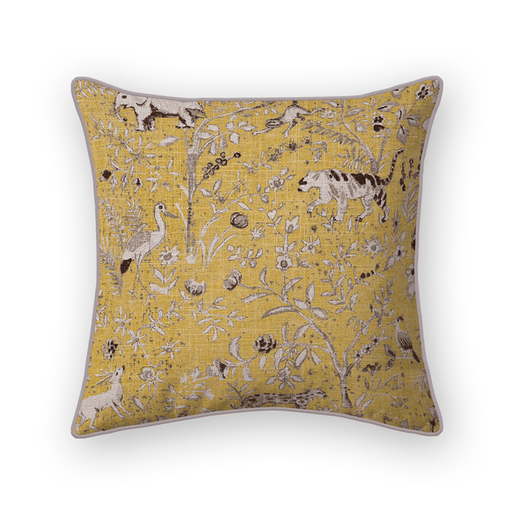 Animal Motif Printed Fabric Throw Pillow