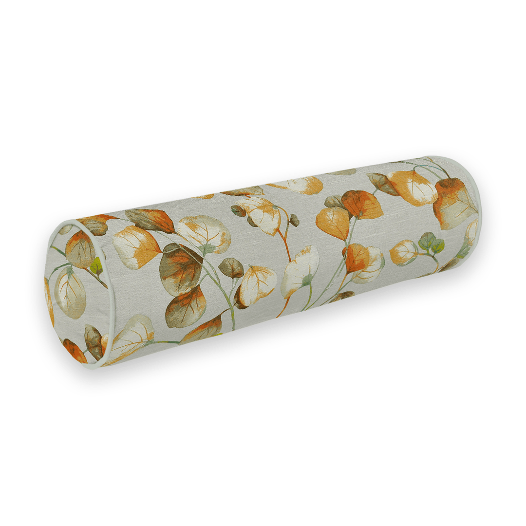 Autumn Botanical Printed Fabric Bolster Pillow