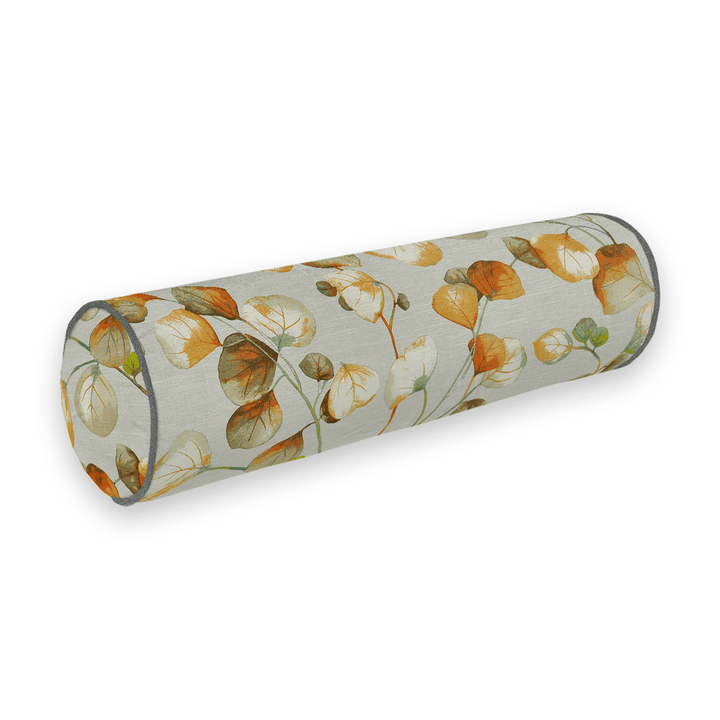 Autumn Botanical Printed Fabric Bolster Pillow