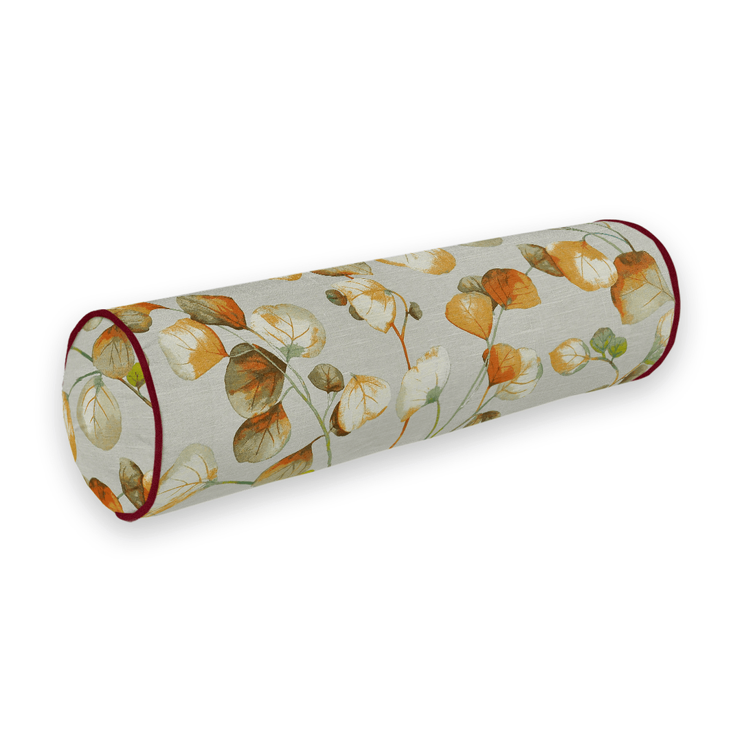 Autumn Botanical Printed Fabric Bolster Pillow