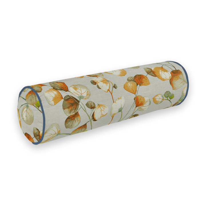 Autumn Botanical Printed Fabric Bolster Pillow