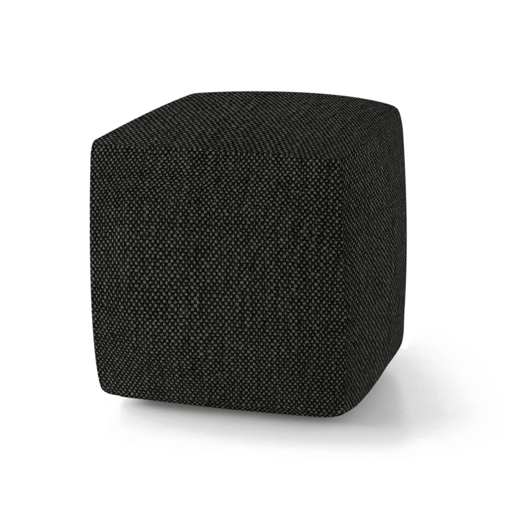 Black Solid Woven Geometric Pillow