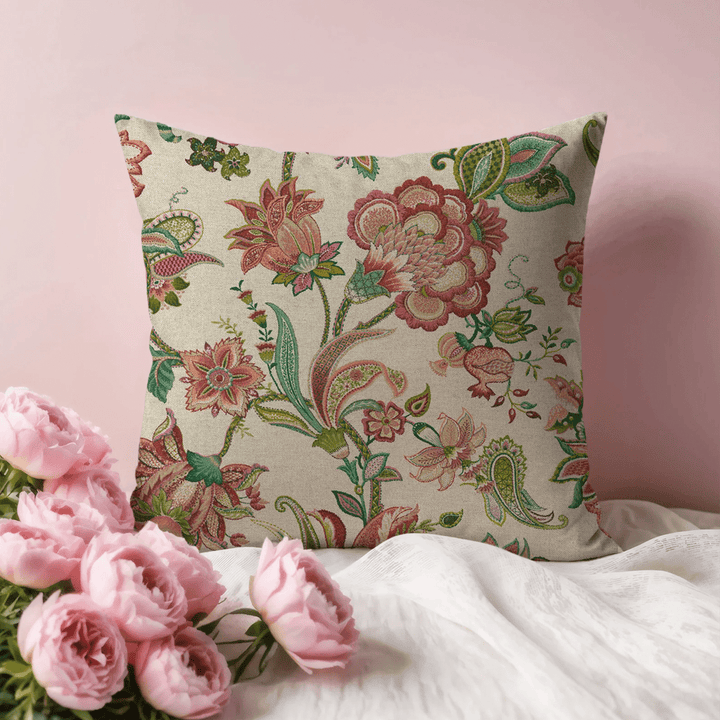 Botanical Linen Throw Pillow