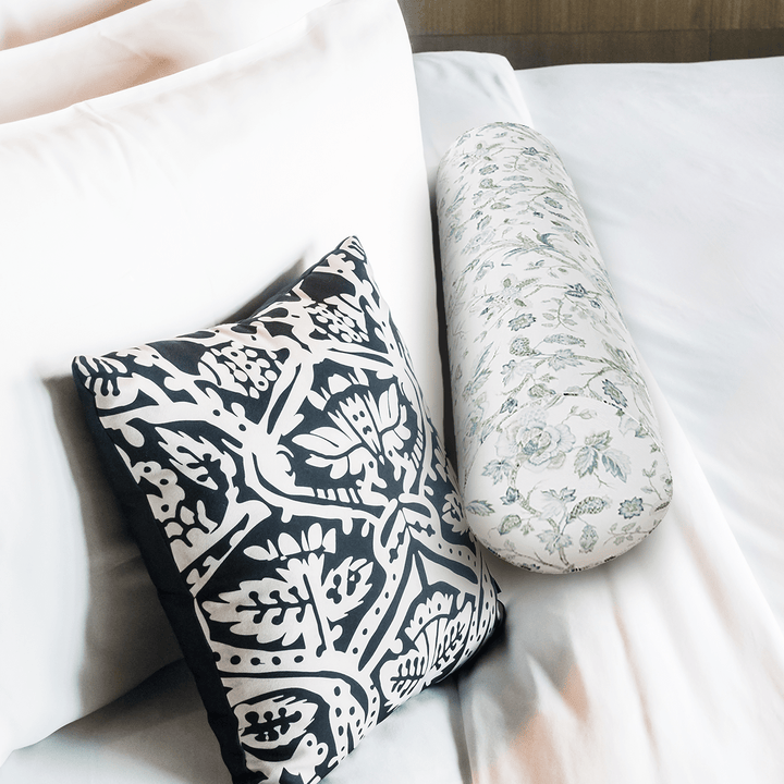 Botanical Printed Fabric Bolster Pillow