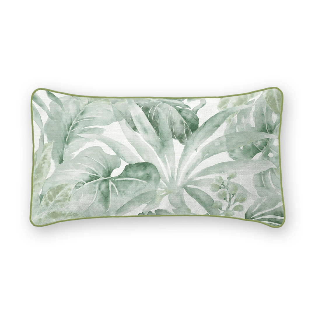 Botanical Printed Fabric Lumbar Pillow