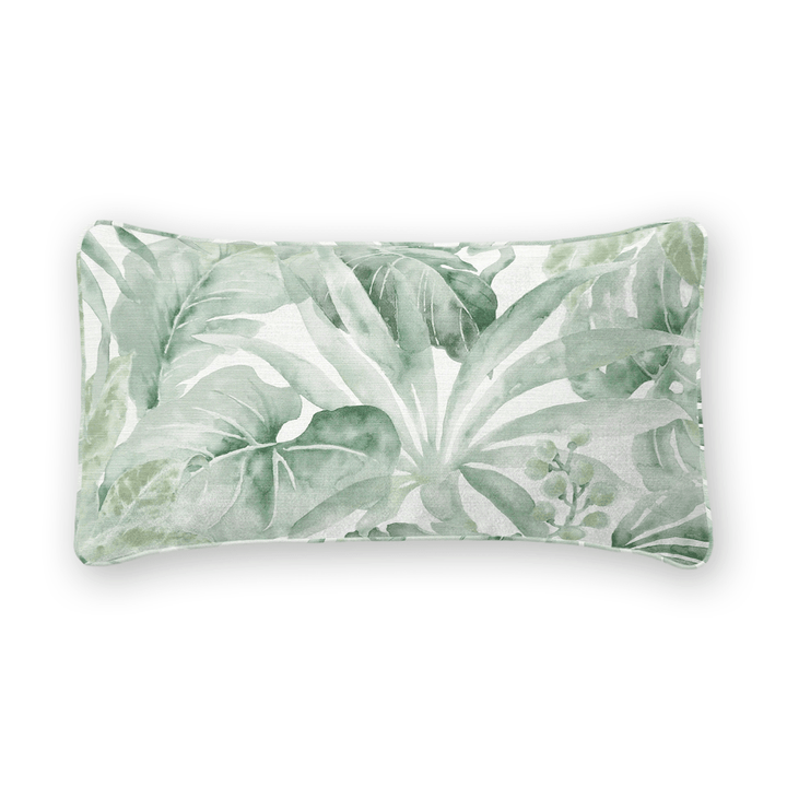 Botanical Printed Fabric Lumbar Pillow