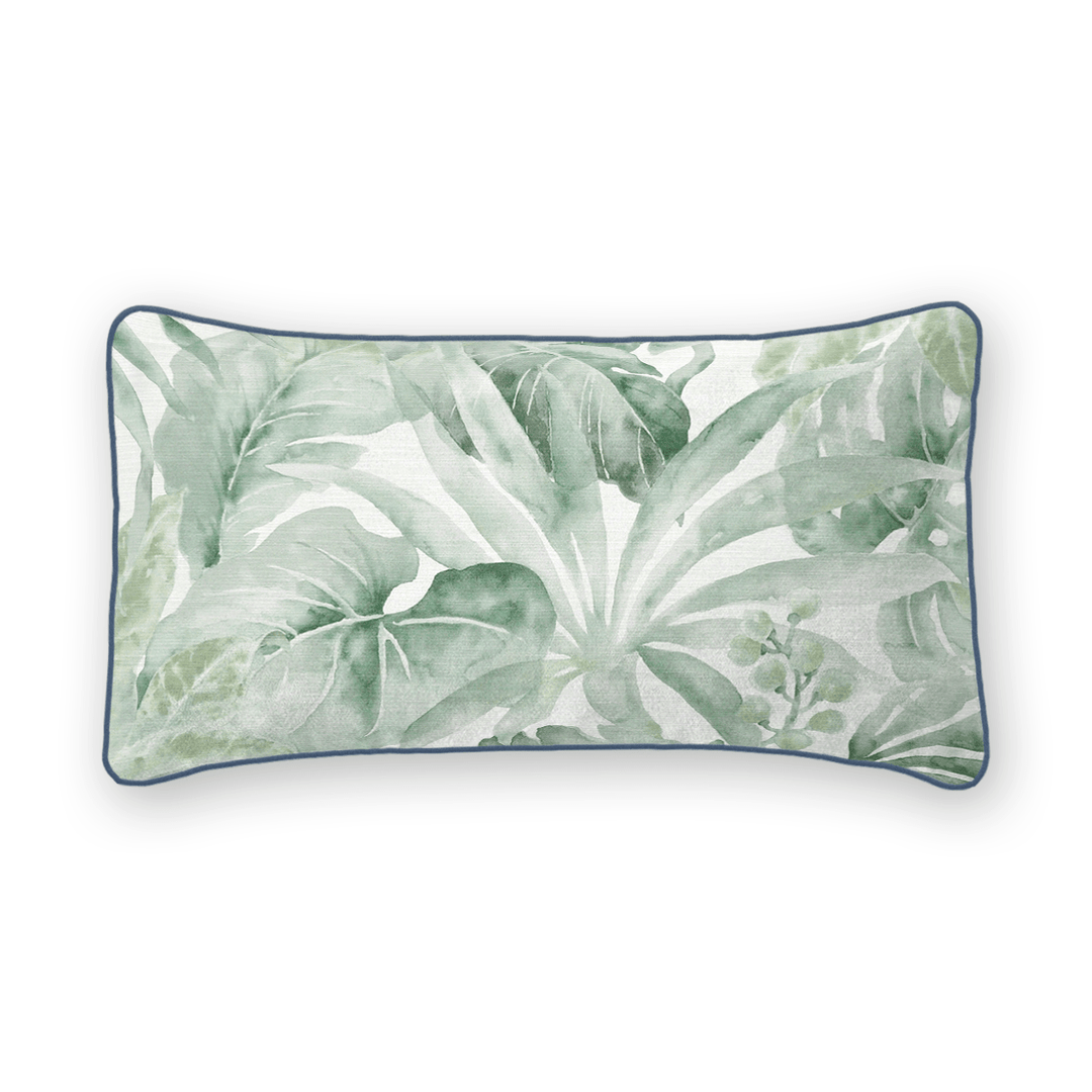 Botanical Printed Fabric Lumbar Pillow
