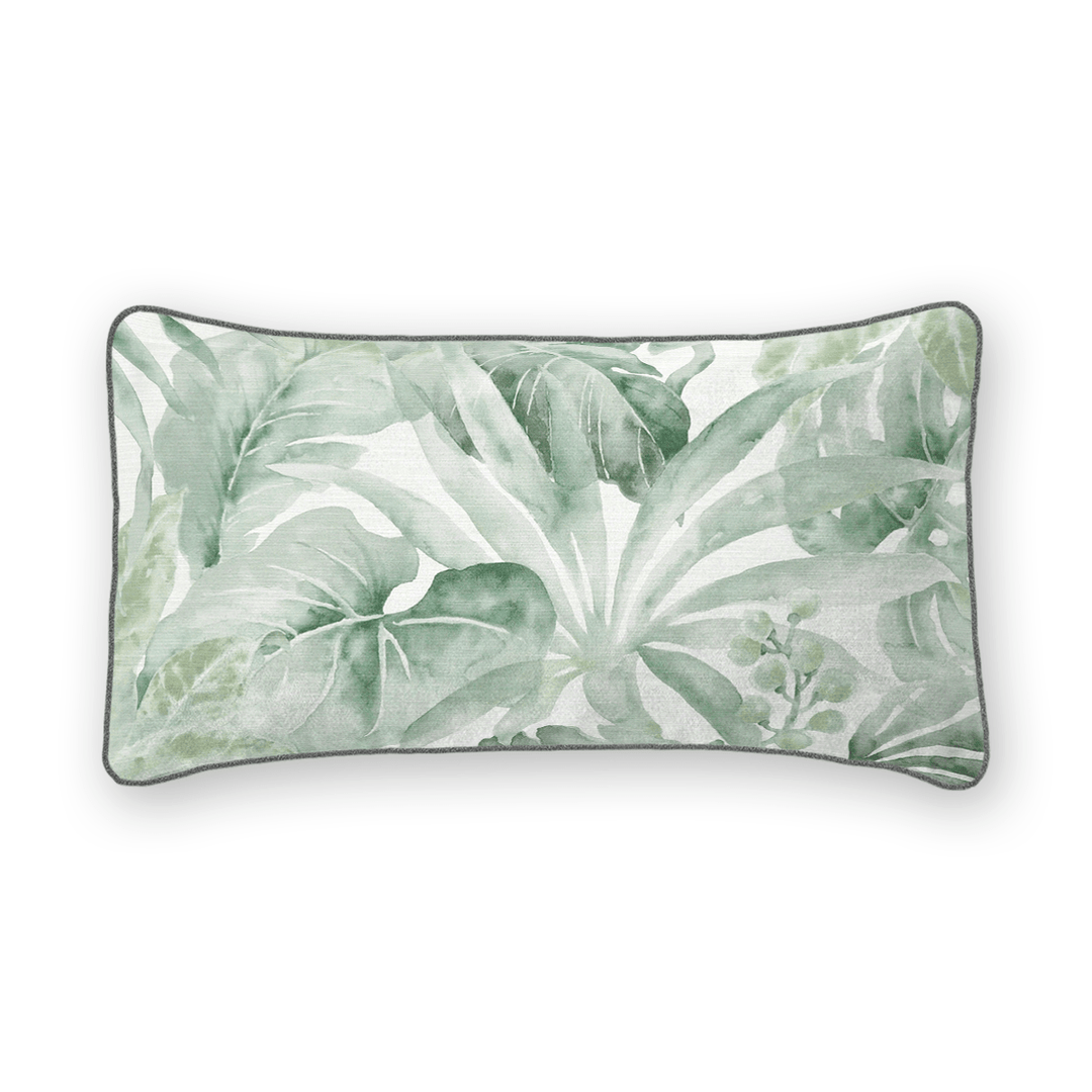 Botanical Printed Fabric Lumbar Pillow