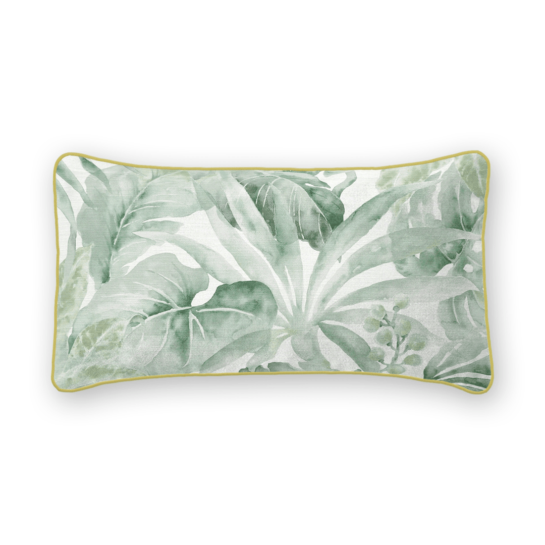 Botanical Printed Fabric Lumbar Pillow