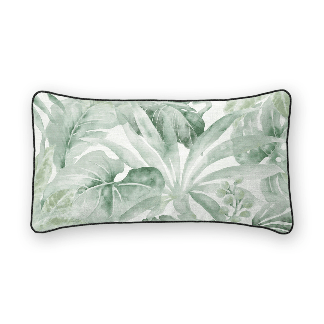 Botanical Printed Fabric Lumbar Pillow