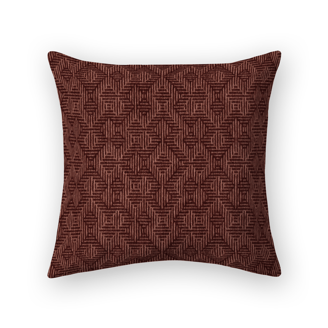 Burgundy Geometric Woven Throw Pillow