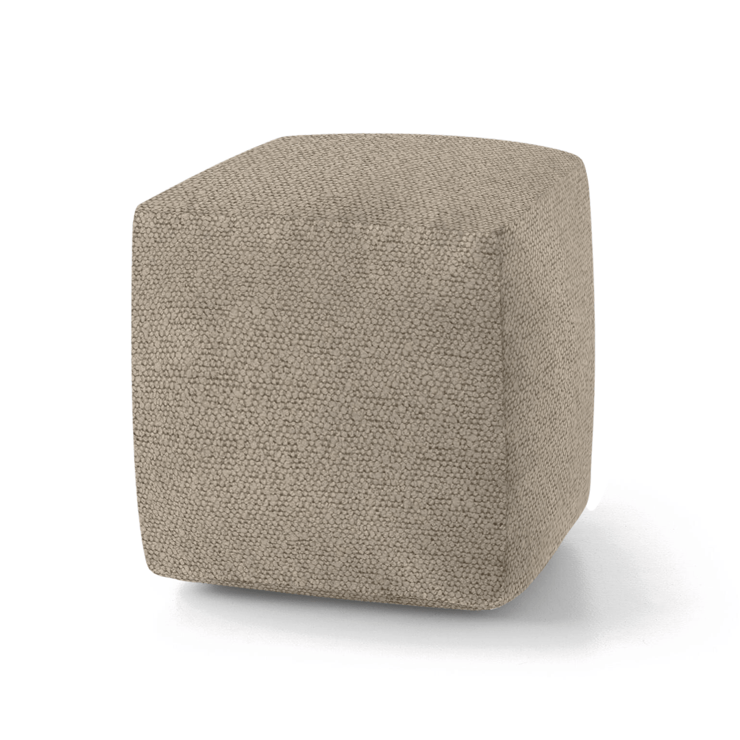 Camel Solid Boucle Geometric Pillow