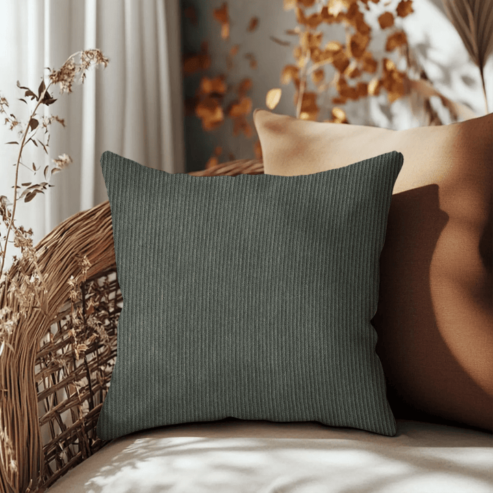 Casa Solid Corduroy Throw Pillow