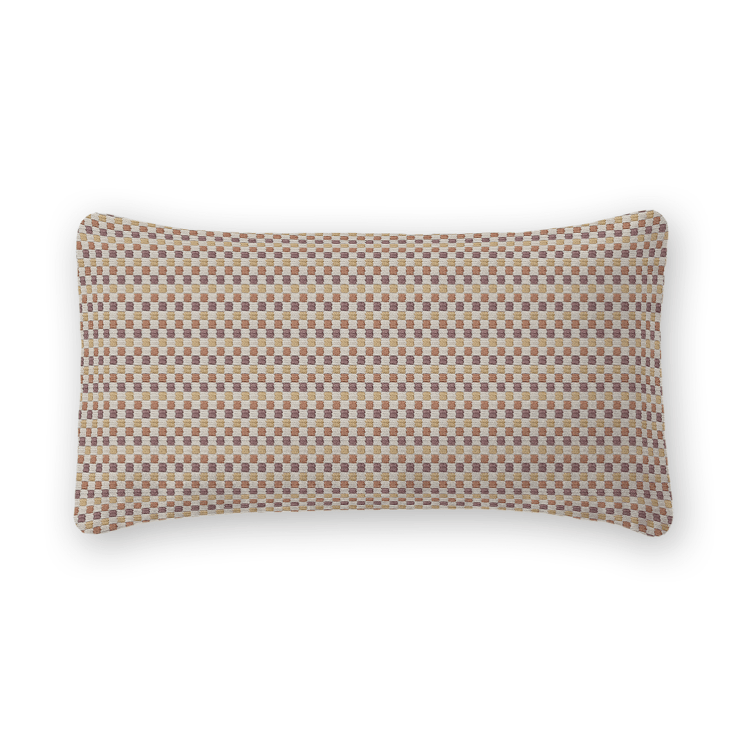 Checkered Woven Lumbar Pillow