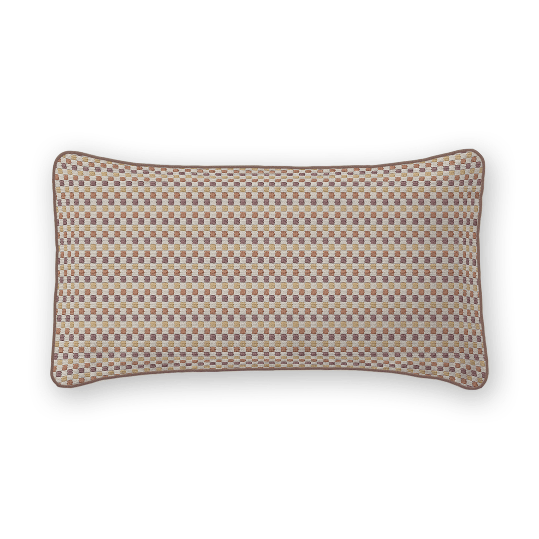 Checkered Woven Lumbar Pillow