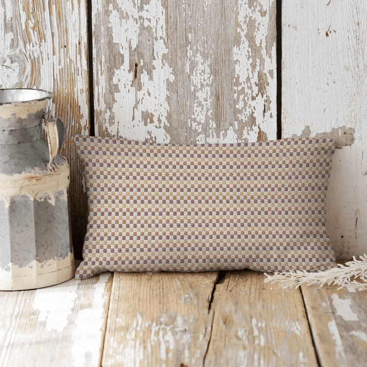 Checkered Woven Lumbar Pillow