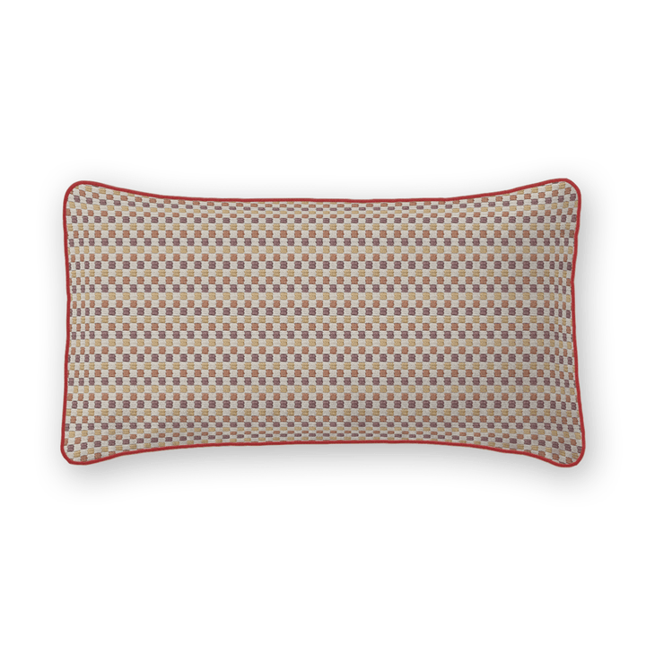 Checkered Woven Lumbar Pillow