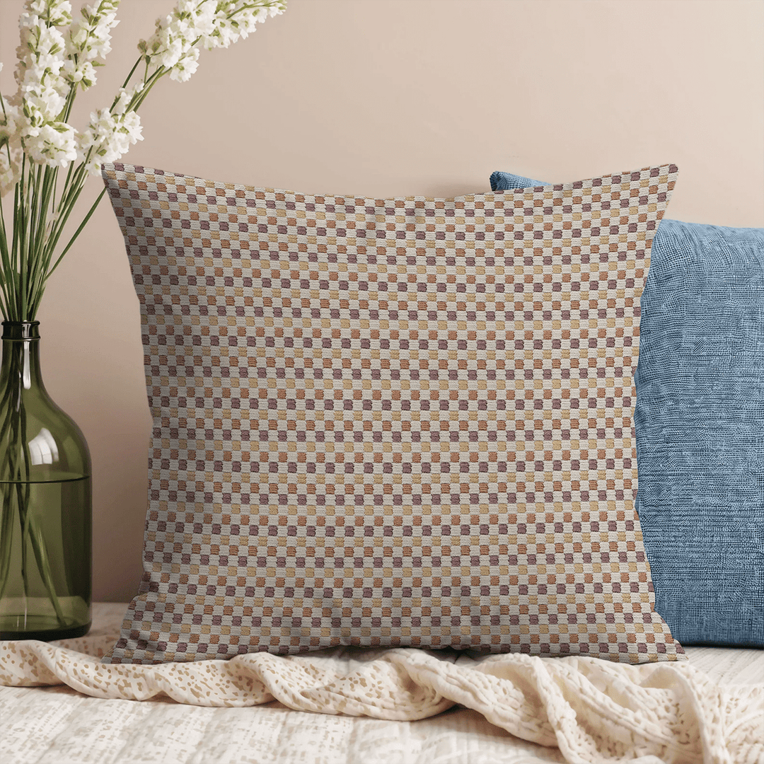 Checkered Woven Throw Pillow