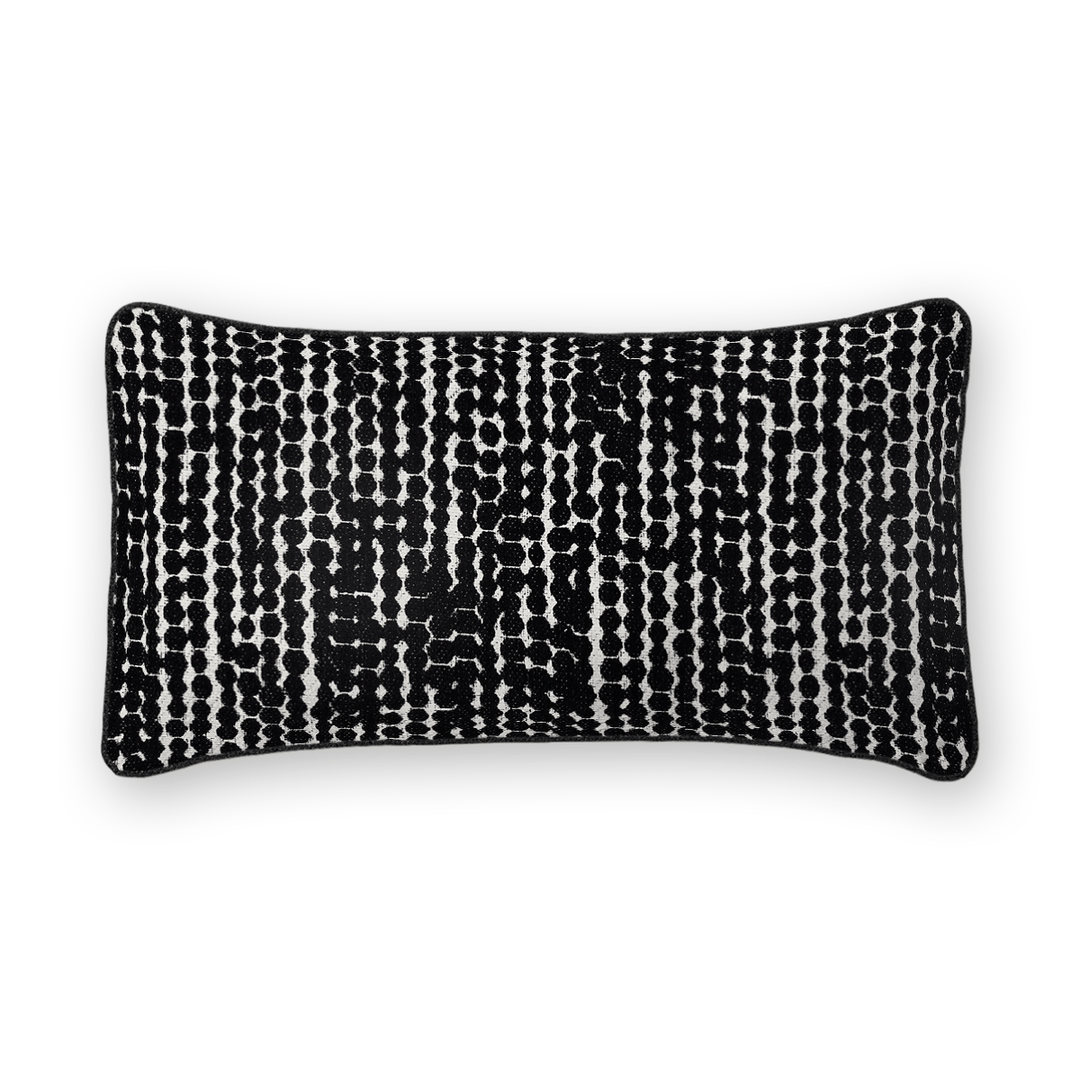 Coal Linework Printed Fabric Lumbar Pillow
