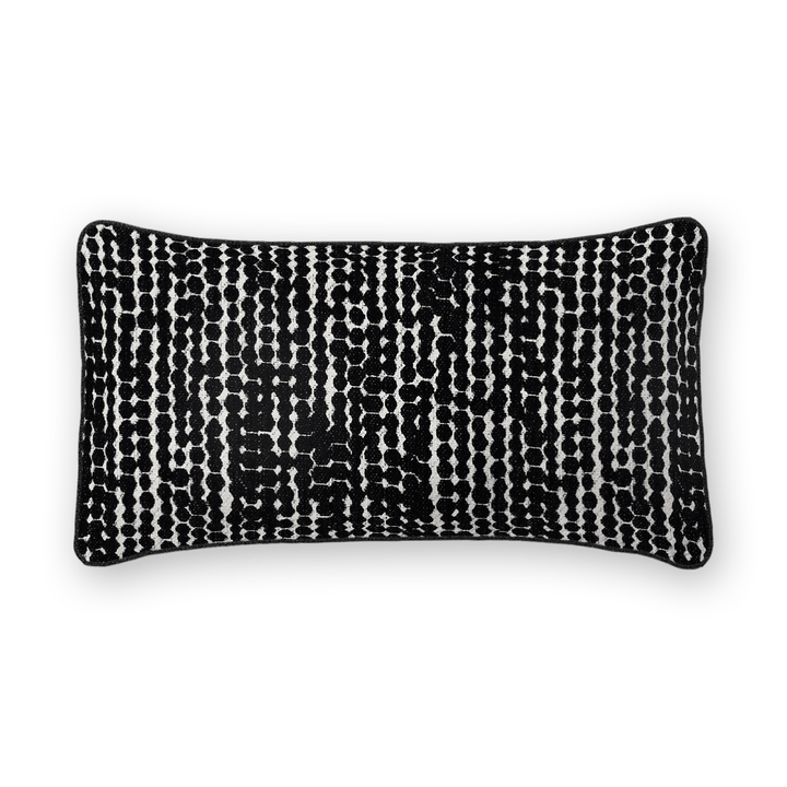 Coal Linework Printed Fabric Lumbar Pillow