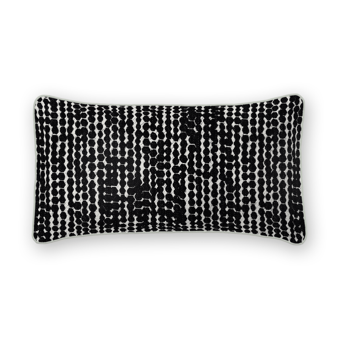 Coal Linework Printed Fabric Lumbar Pillow