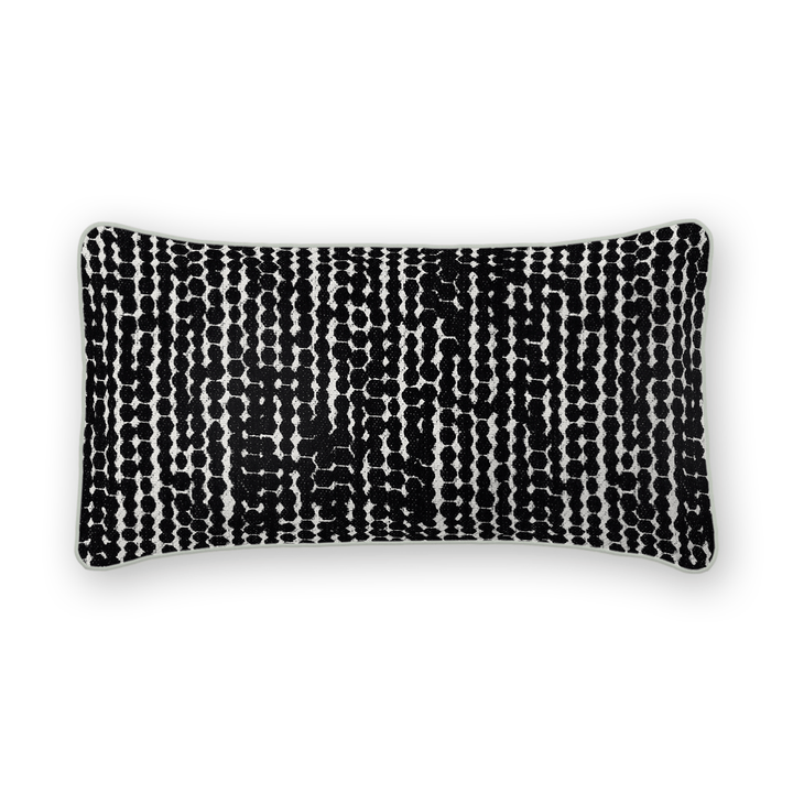 Coal Linework Printed Fabric Lumbar Pillow